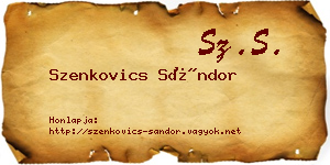 Szenkovics Sándor névjegykártya